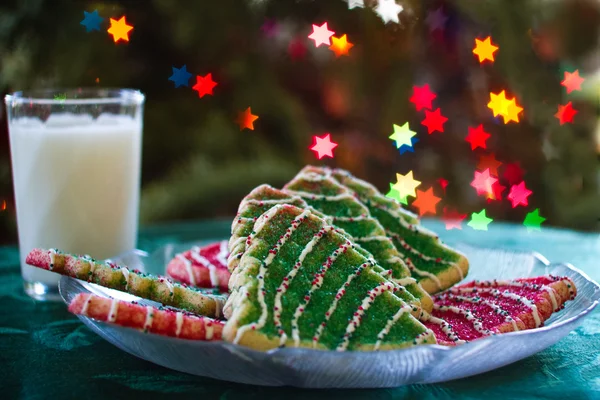 Mik en cookies voor santa — Stockfoto