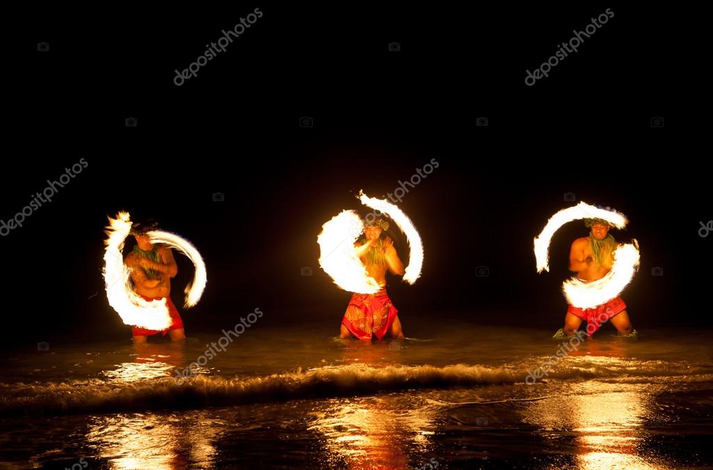 hawaiian fire dancers in