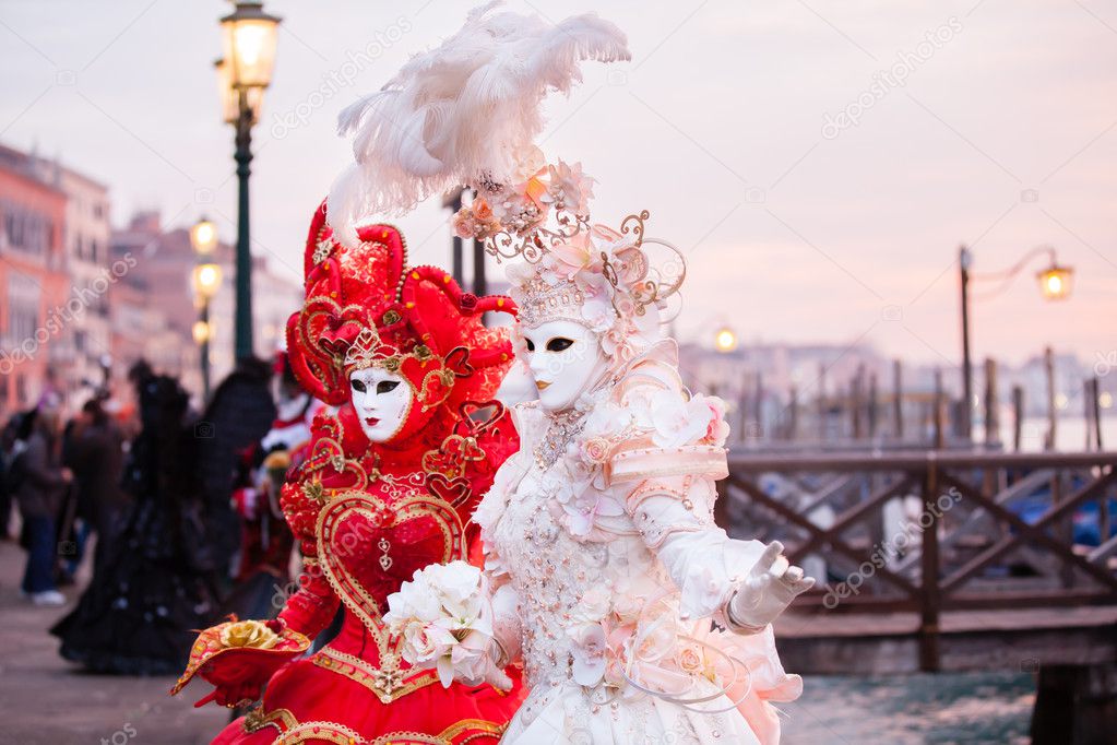 Beautiful costumed Venetian women