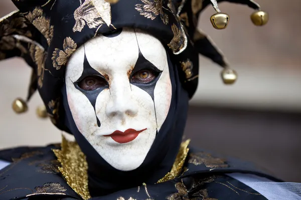 Primer plano de un bufón en Venecia Italia —  Fotos de Stock