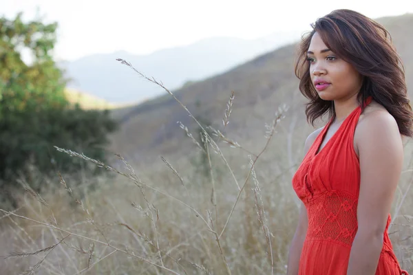 Contemplative beautiful young woman — Stock Photo, Image