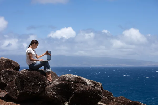 Arbetar i paradiset — Stockfoto