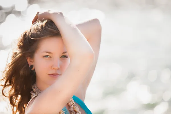 Beautiful sun drenched young mermaid — Stock Photo, Image