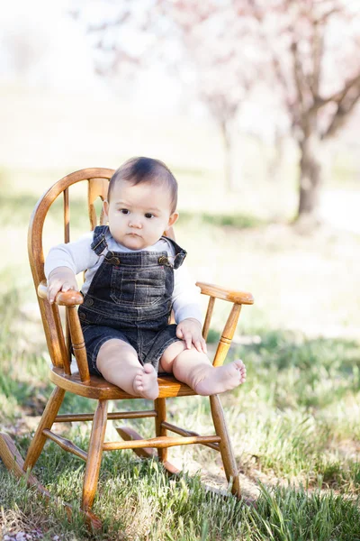 Baby in a meadow springtime — Stock Photo, Image