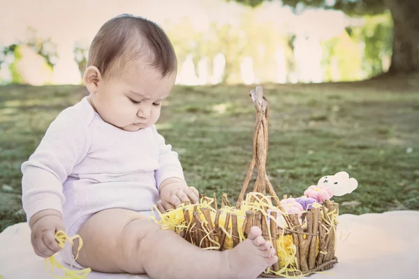 First Easter for baby boy — Stock Photo, Image