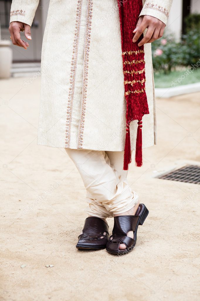Shoes and feet of a Indian Groom