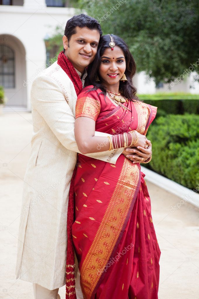 Attractive Indian bride and groom