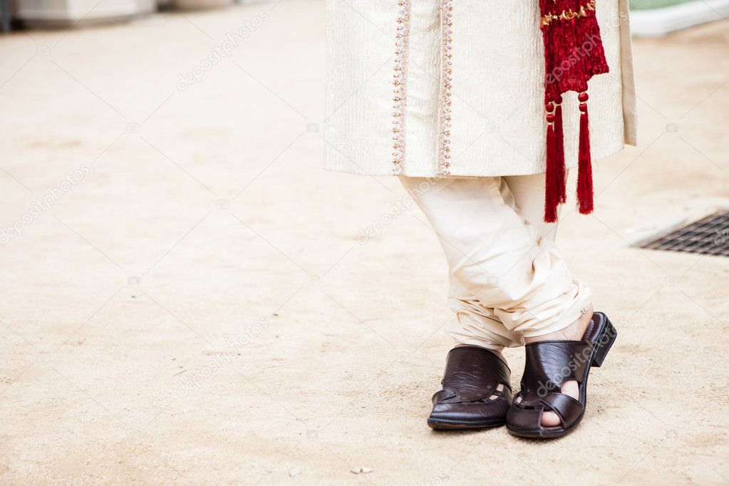 Shoes and feet of a Indian Groom