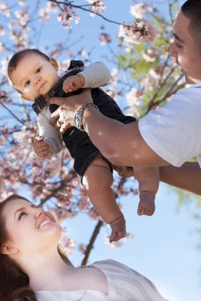 Retrato de família jovem bonita — Fotografia de Stock