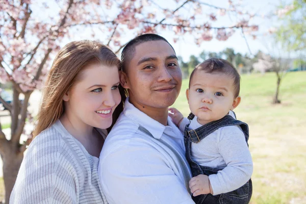 Schönes junges Familienporträt — Stockfoto