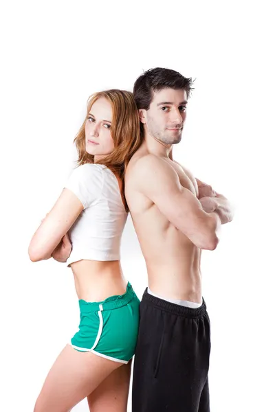 Attractive fit young couple — Stock Photo, Image