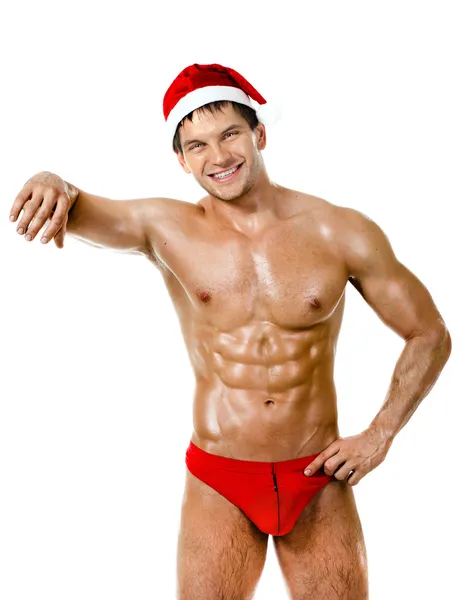 Sexy Mann Weihnachtsmann claus — Stockfoto