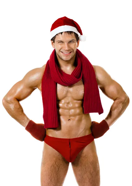 Sexy man Santa Claus — Stock Photo, Image