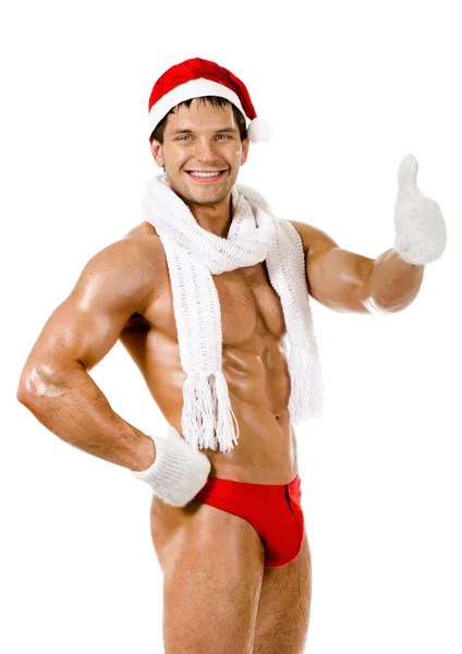 Homem sexy Papai Noel — Fotografia de Stock