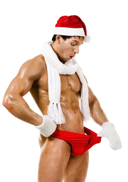 Sexy man Santa Claus — Stock Photo, Image