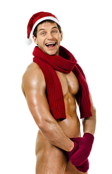 Sexy Mann Weihnachtsmann claus — Stockfoto