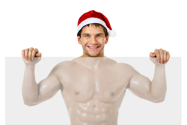 Sexy man Santa Claus — Stockfoto