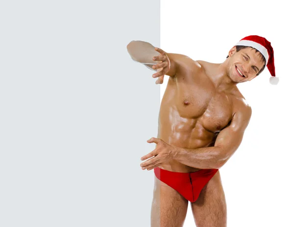 Sexy man Santa Claus — Stock Photo, Image