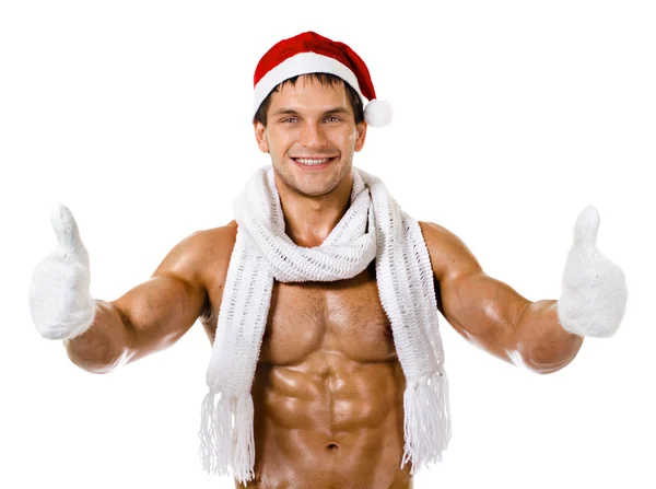 Homem sexy Papai Noel — Fotografia de Stock