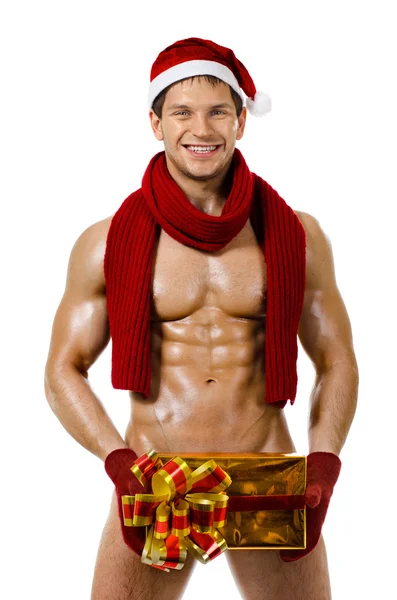 Sexy Mann Weihnachtsmann claus — Stockfoto