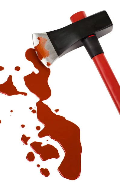 Axe and blood — Stock Photo, Image