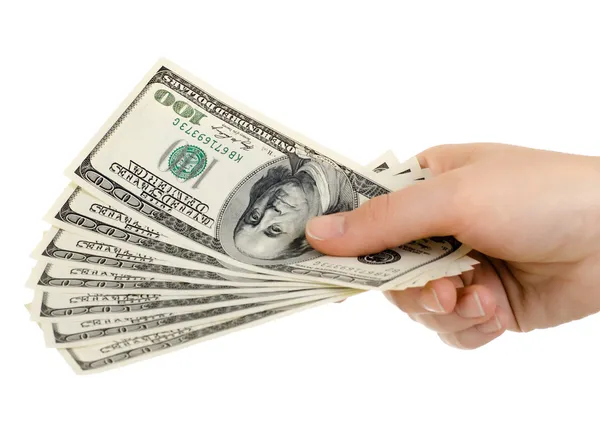 Dollars in hand — Stock Photo, Image