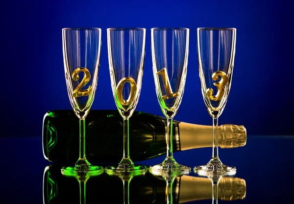 Champagne voor Nieuwjaar — Stockfoto