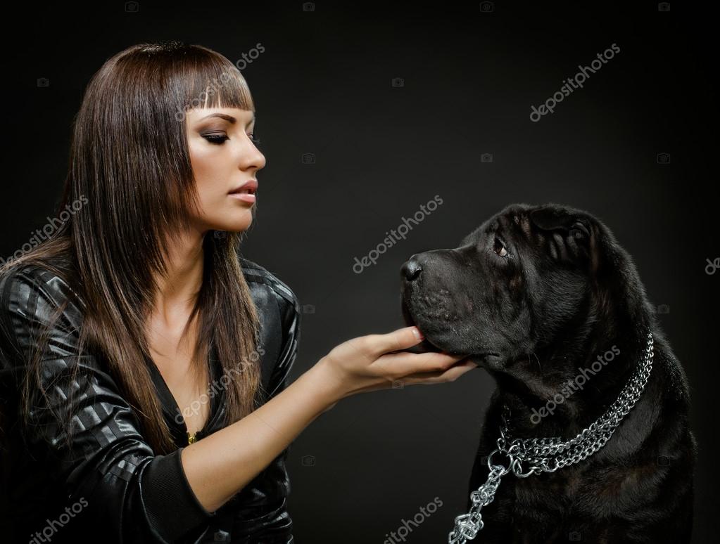 Sexy woman with dog Stock Photo by ©tankist276 35560751