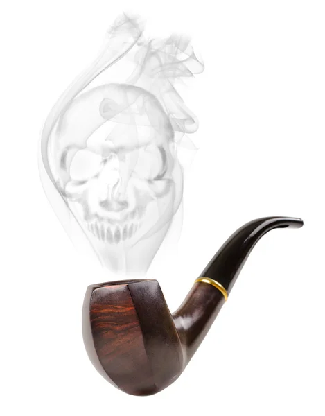 Tobacco pipe with fume — Stock Photo, Image