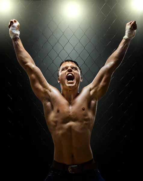 Fighter  yelling — Stock Photo, Image