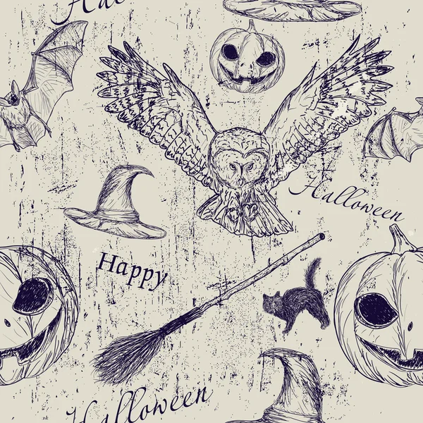 Halloween textura sem costura — Vetor de Stock