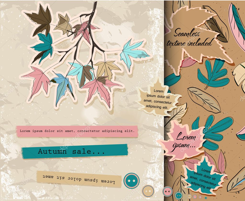 Scrapbooking set about autumn. Vector illustration EPS10