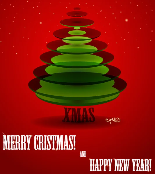 Poster met abstracte x-mas tree. — Stockvector