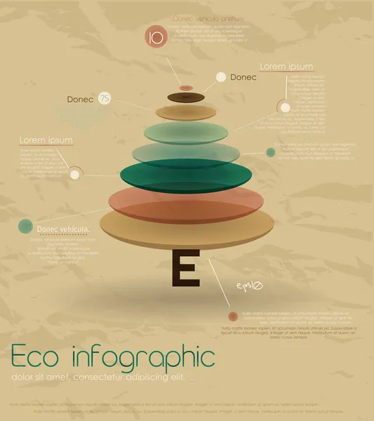 Infografica eco vintage con abete . — Vettoriale Stock