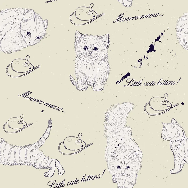 Textura perfecta con gatitos . Vector de stock