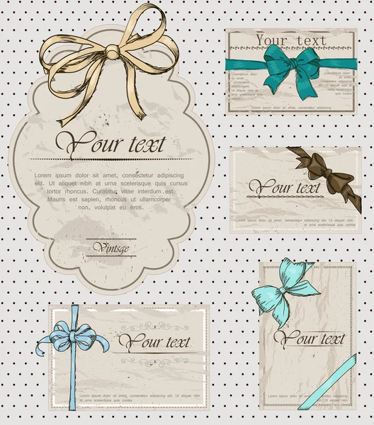 Set of vintage gift bows. — Stock Vector