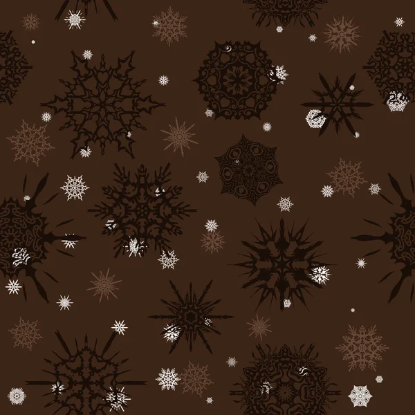 Texture transparente avec flocons de neige . — Image vectorielle