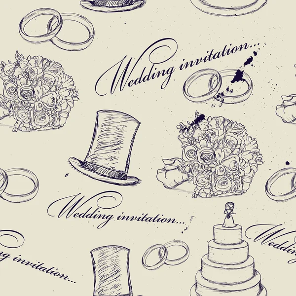 Vintage mariage texture sans couture . — Image vectorielle