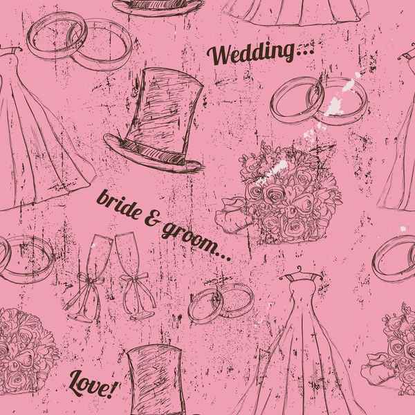 Vintage mariage texture sans couture . — Image vectorielle