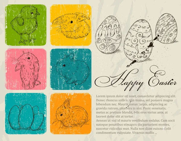 Sztuka plakatu o Wielkanocy. — Wektor stockowy