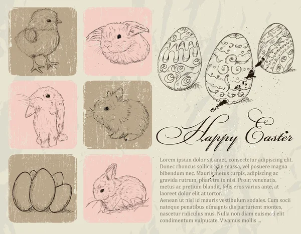 Sztuka plakatu o Wielkanocy. Wektor Stockowy