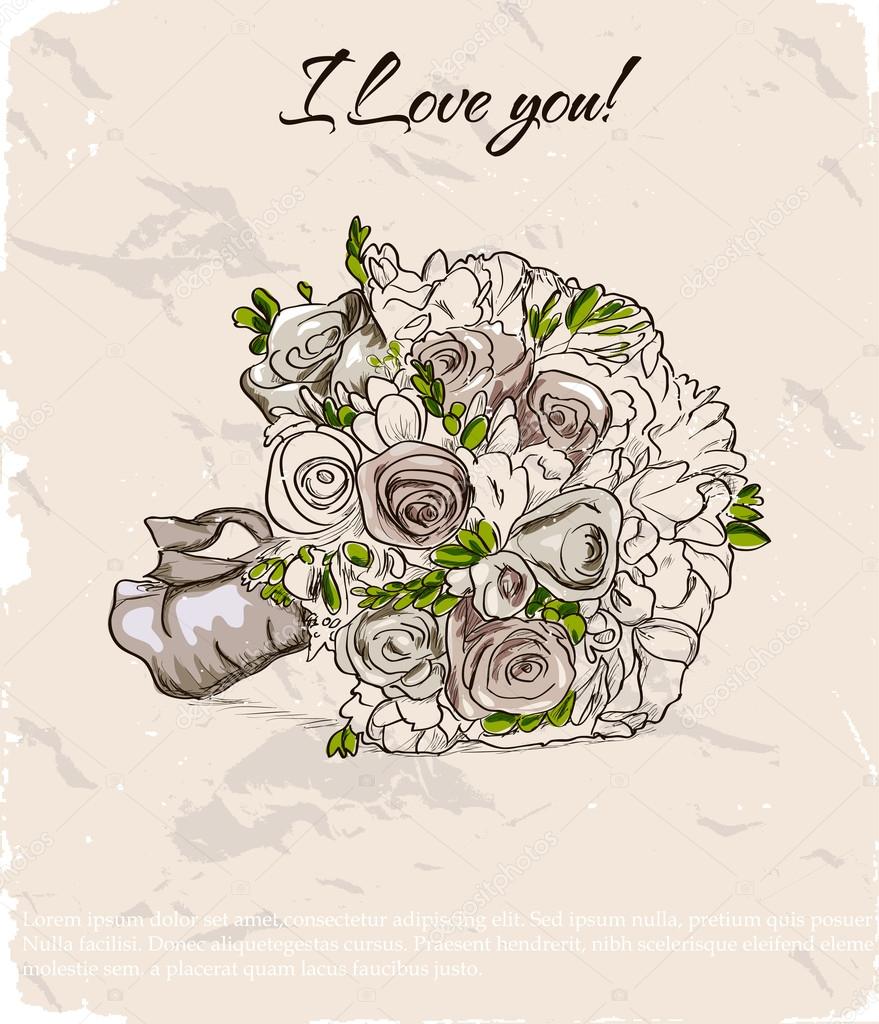 結婚式の花束 手描きイラスト ストックベクター C Yunna 結婚式の花束 手描きイラスト ストックベクター C Yunna