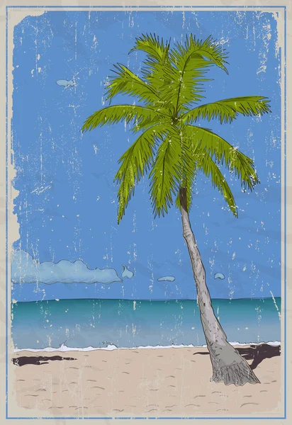 Cartel retro con paraíso marino . — Archivo Imágenes Vectoriales