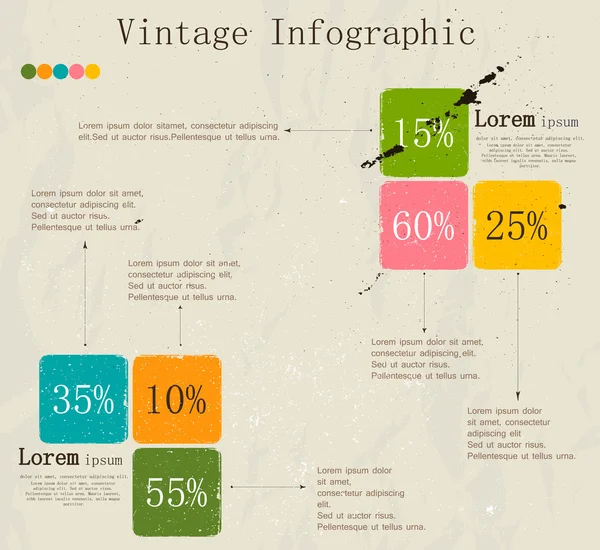 Retro-Infografik mit Tintenpfeilen. — Stockvektor