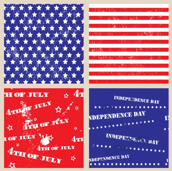 Set of seamless textures with USA Independence Day — Stock Vector