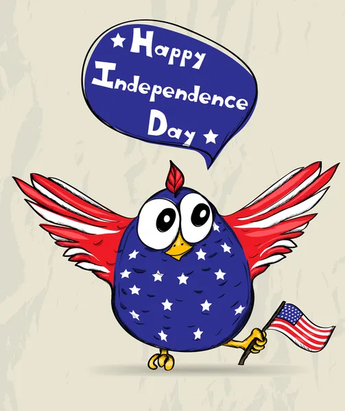 Funny patriotic bird. — Stock Vector