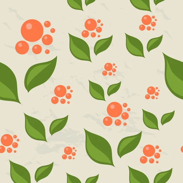 Seamless pattern with berries and leaves. — Stock Vector