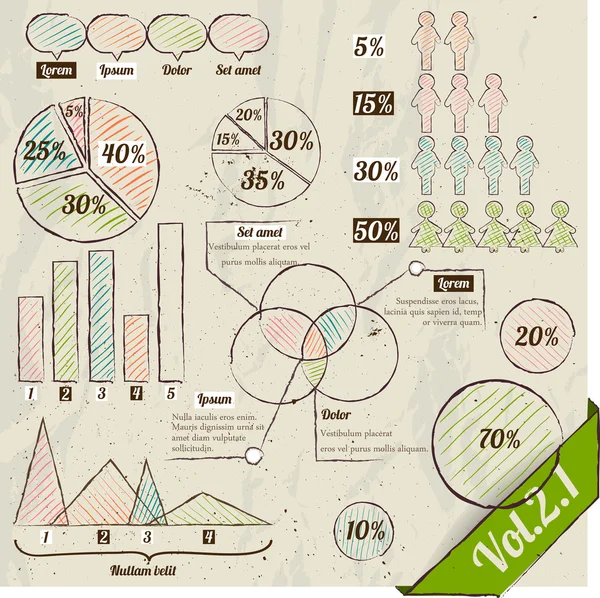 Retro-Set von Infografik-Elementen. — Stockvektor