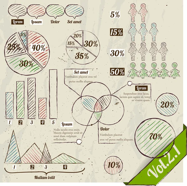 Conjunto retro de elementos infográficos . — Vector de stock