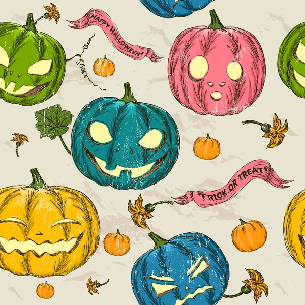 Fondo sin costuras de Halloween con calabaza . — Vector de stock